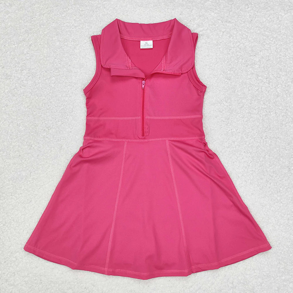 Sibling 8 Colors Baby Girls Athletic Zip Sleeveless Active Dress