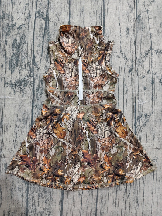 Baby Girls Camo Leaves Athletic Active Wear Knee Length Dresses Preorder