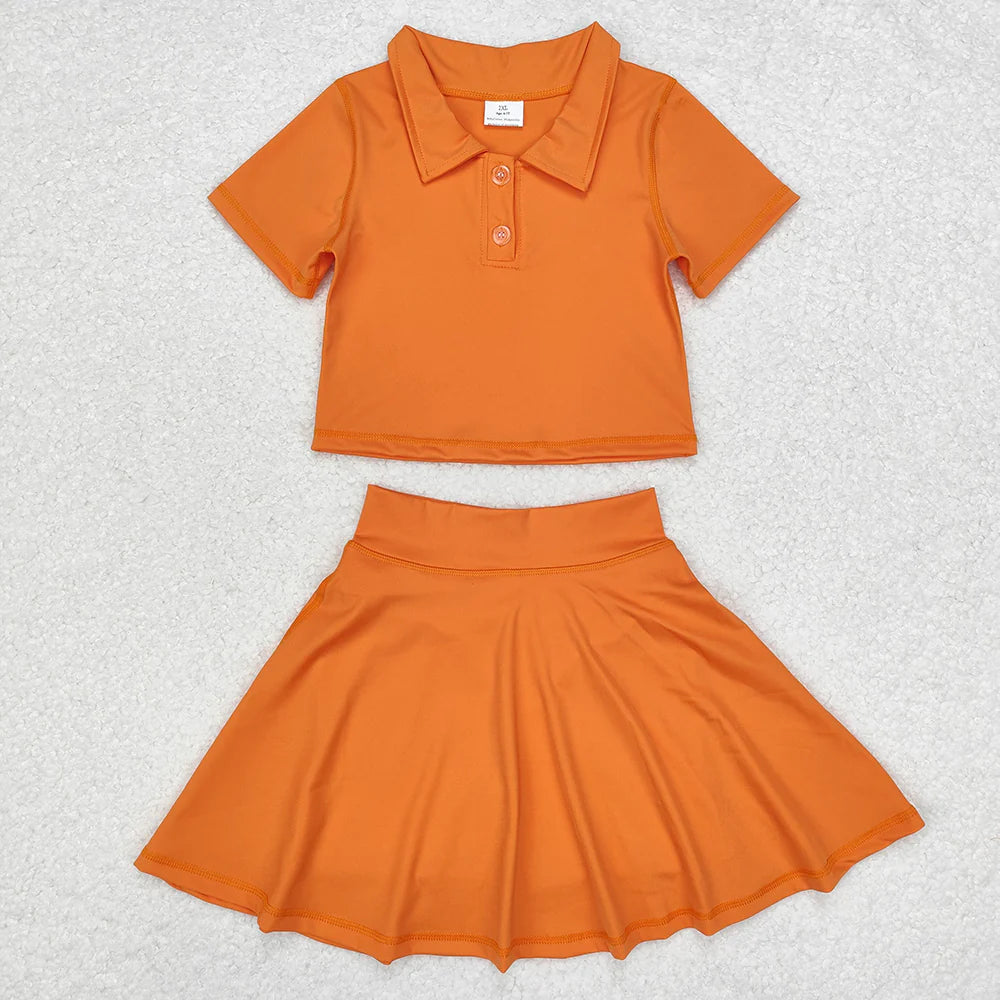 Sibling Baby Girls Buttons Shirt Skirt Active Wear Clothes Sets