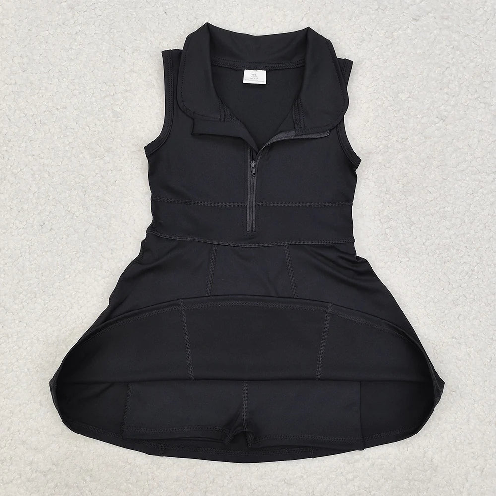Sibling 8 Colors Baby Girls Athletic Zip Sleeveless Active Dress