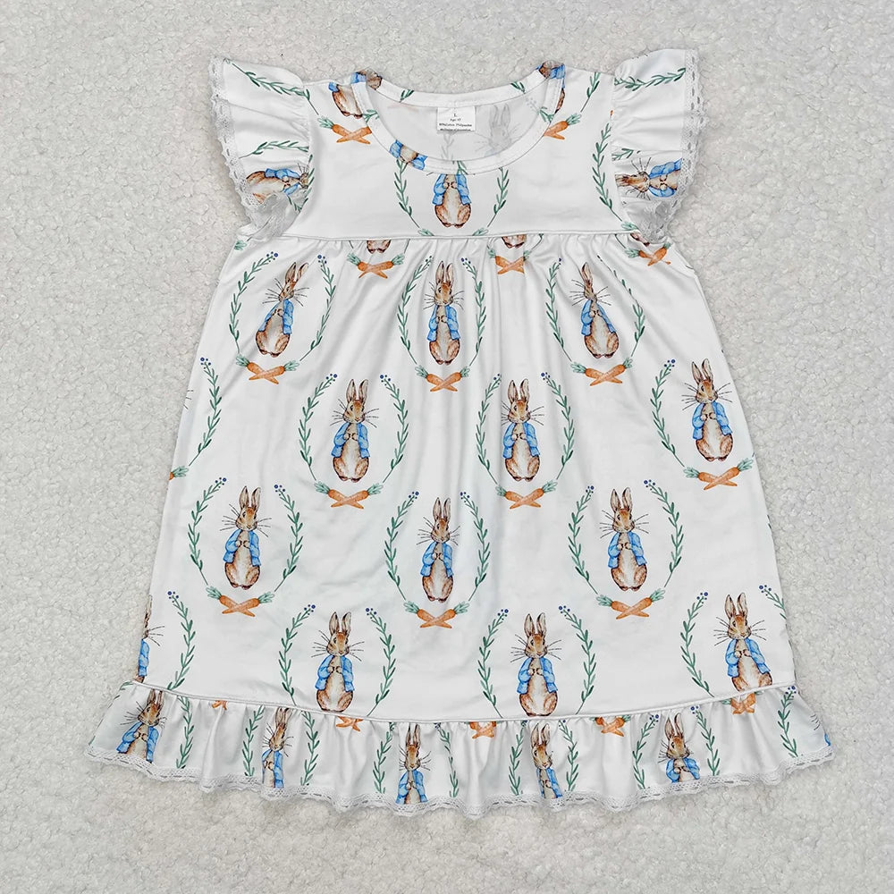 Sibling Baby Girls Boys Easter Rabbit Dress+Pajama Set
