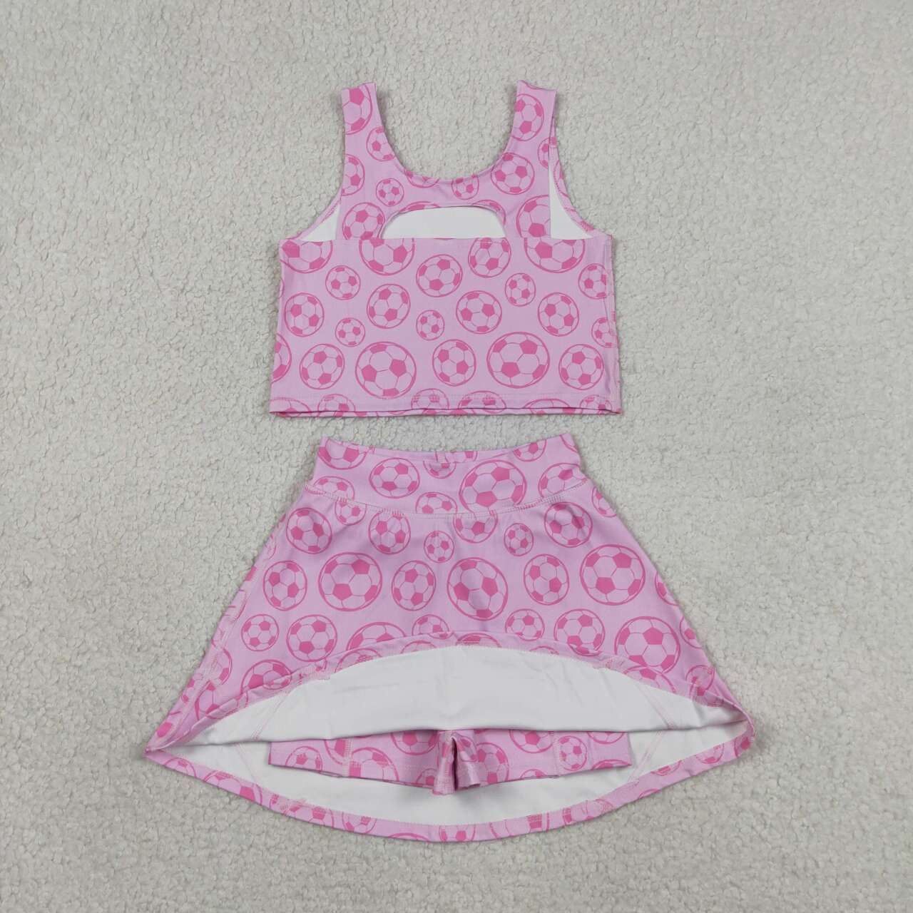 GSD1468 Soccer Pink Tank Top & Skirts Shorts Yoga Sets Baby Girls Active Wear