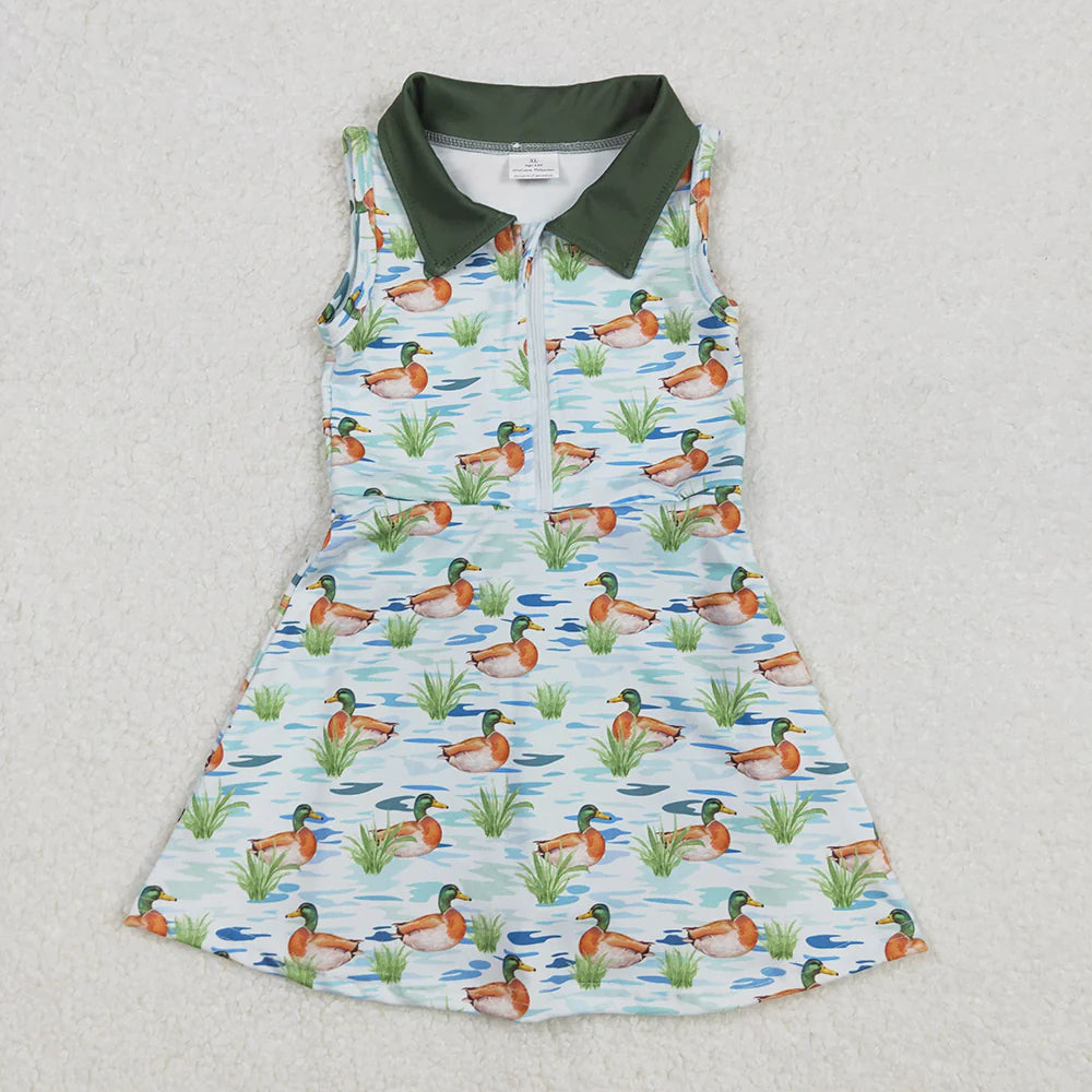 Sibling 8 Colors Baby Girls Athletic Zip Sleeveless Active Dress