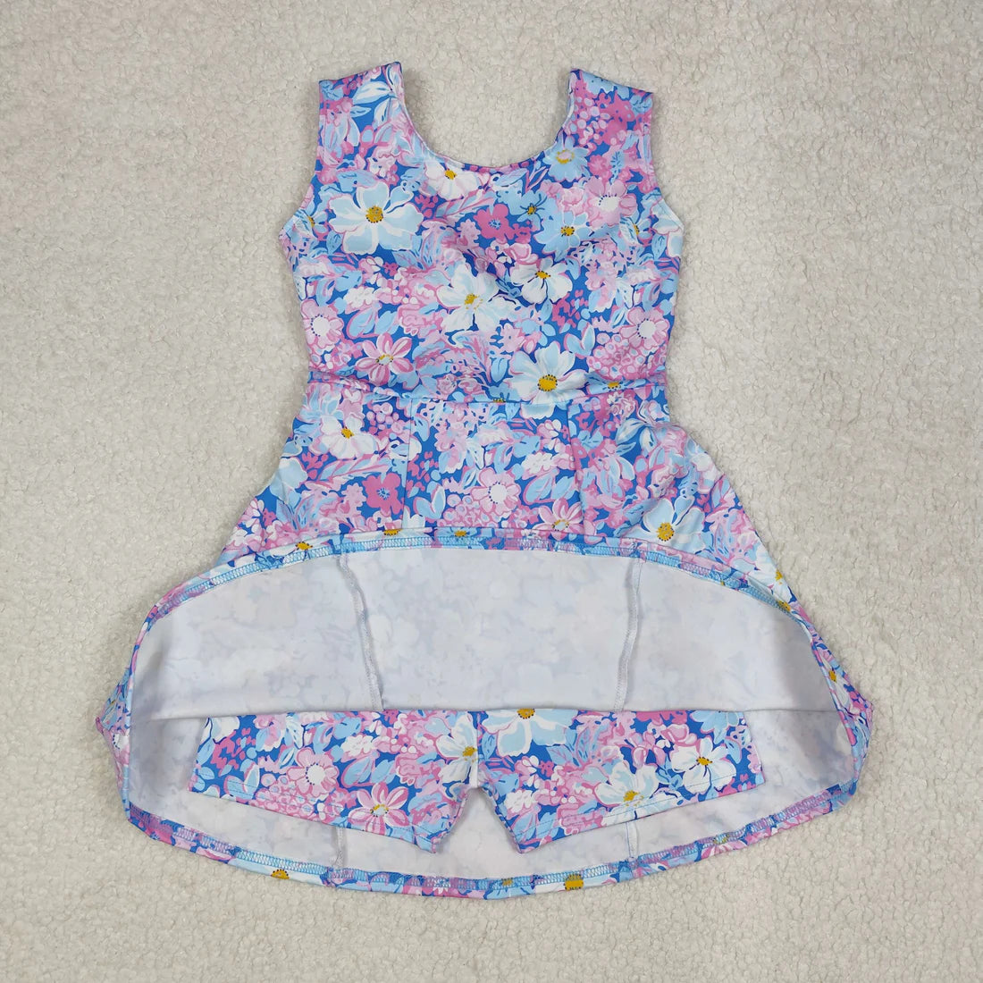 Sibling 9 Colors Baby Girls Red Flowers Active Yoga Athletic Dresses