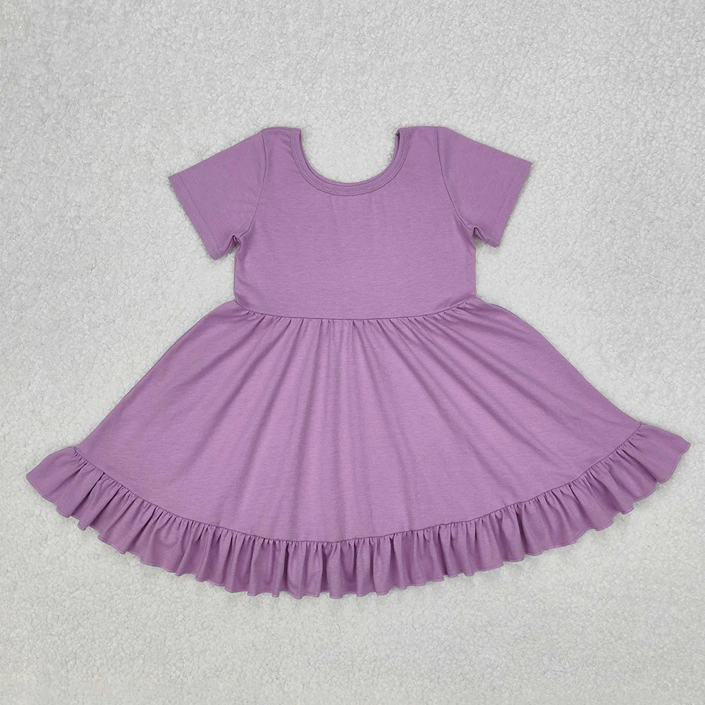 Sibling Baby Girls Cotton Twirl Ruffle Knee Length Dresses