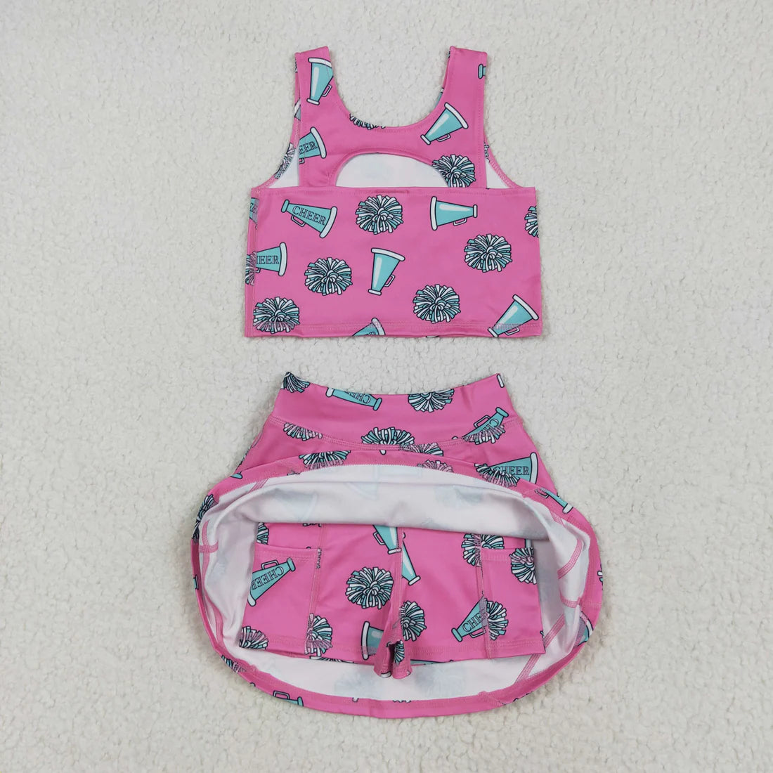 Sibling Baby Girls Football Baseball Cheer Yoga Active Wear Top Shorts Skirts Clothes Sets