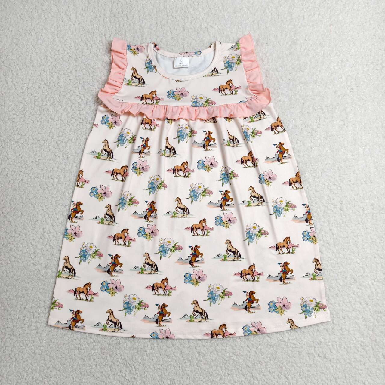 Cowgirl Flowers Sleeveless Baby Girls Western Clothes Sisters Wear