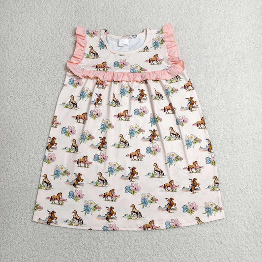 Cowgirl Flowers Sleeveless Baby Girls Western Clothes Sisters Wear