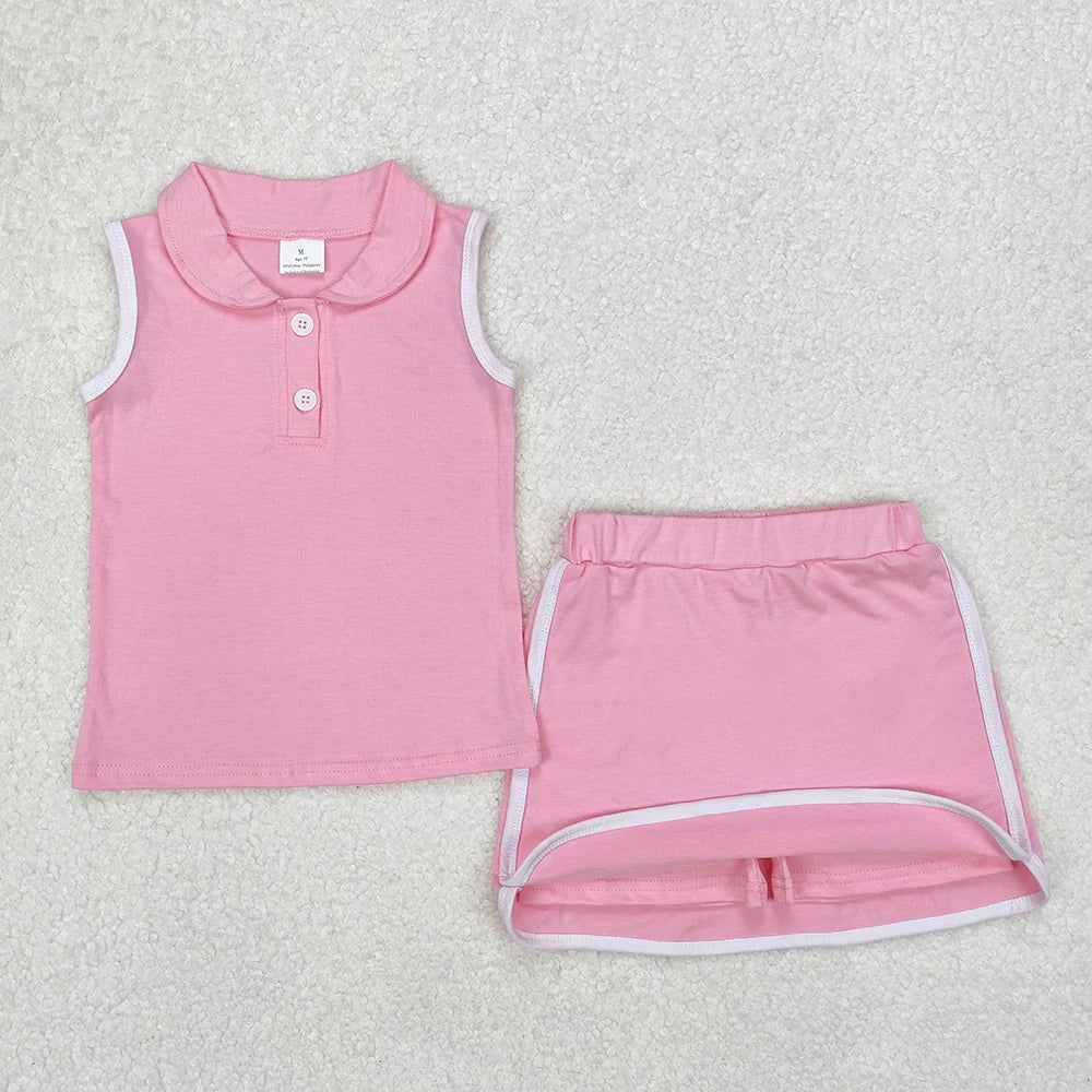 Sibling Baby Girls Solid Color Cotton Pullover Top Sports Shorts Clothes Sets