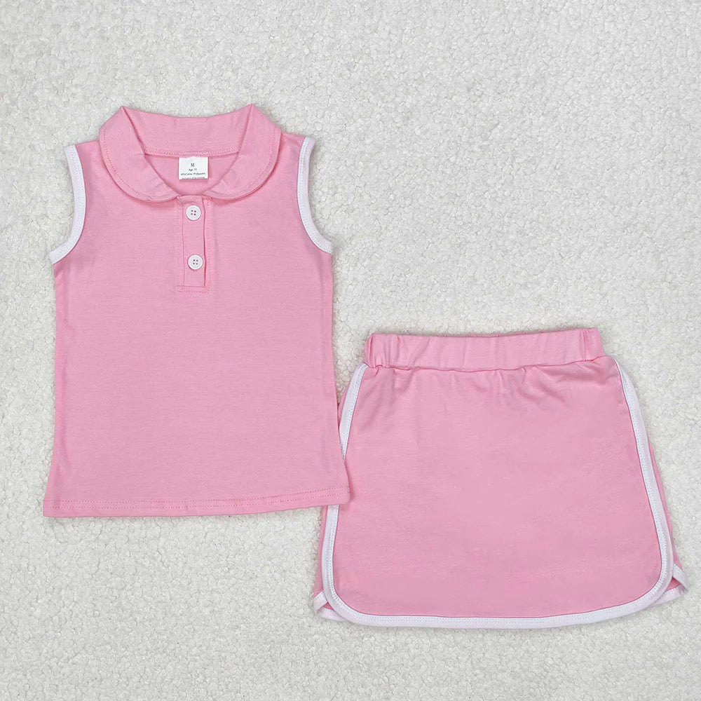 Sibling Baby Girls Solid Color Cotton Pullover Top Sports Shorts Clothes Sets