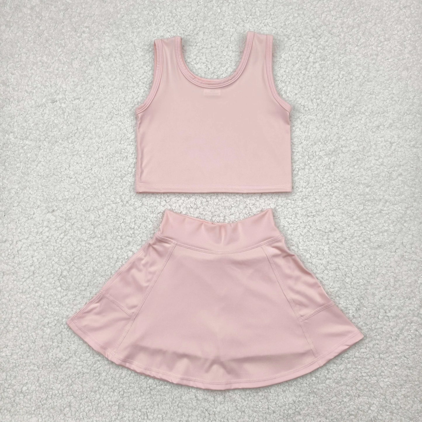 Sibling Baby Girls Colorful Vests Skirt Shorts Yoga Active Clothes Sets