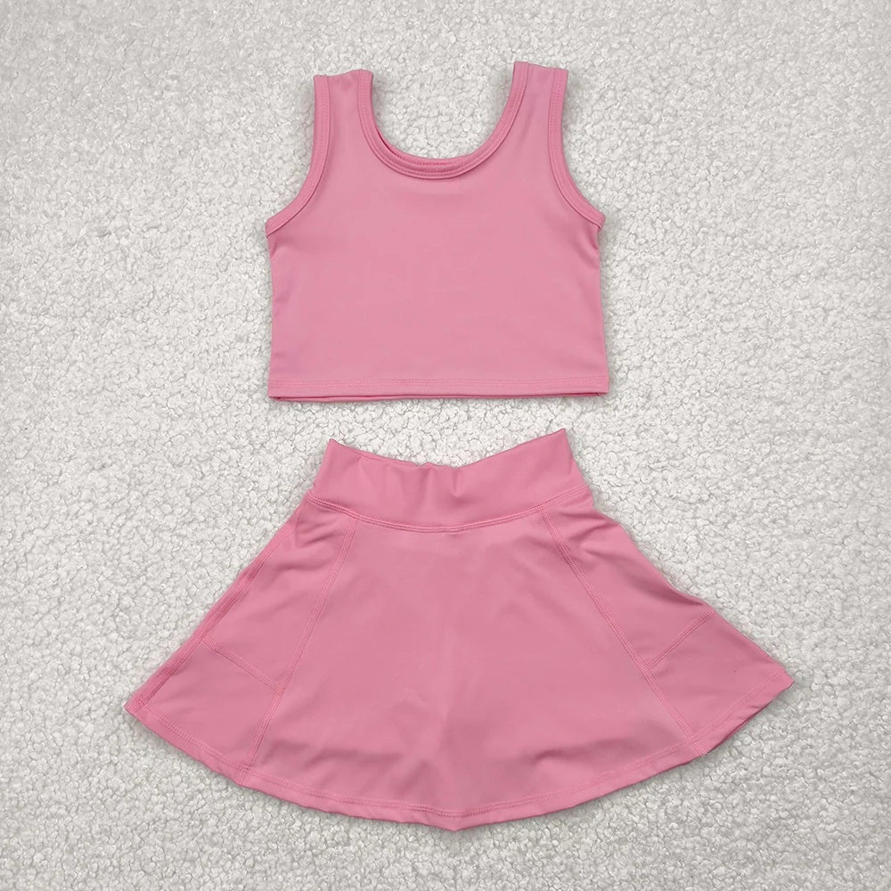 Toddler Girls Pink Sleeveless Top & Skort Active Outfit