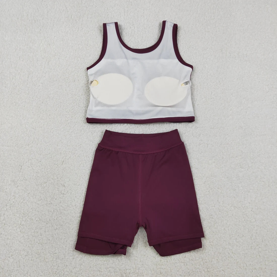 Toddler Girls Maroon Sleeveless Top & Skort Active Outfit