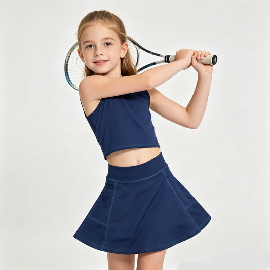 Toddler Girls Navy Sleeveless Top & Skort Active Outfit