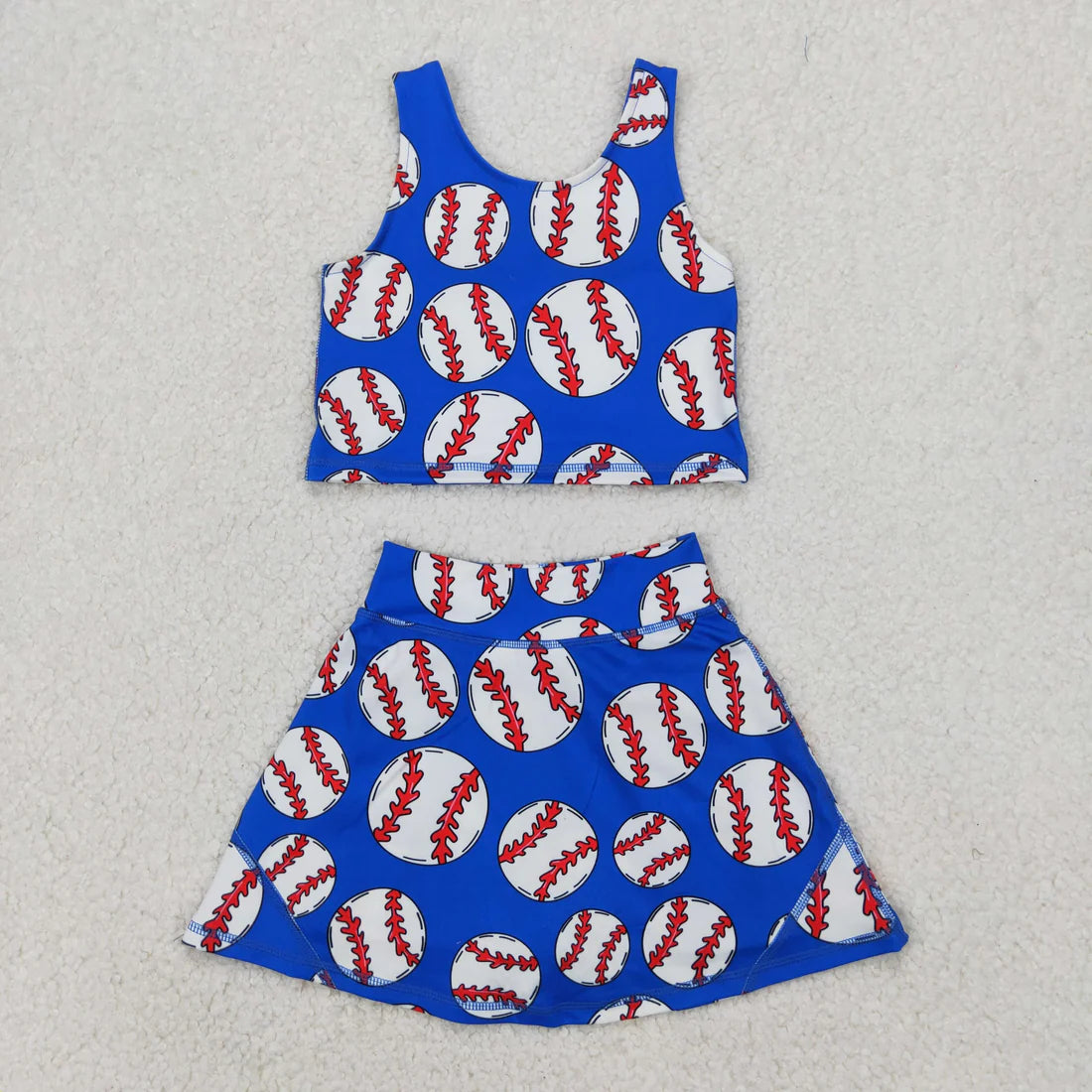 Sibling Baby Girls Football Baseball Cheer Yoga Active Wear Top Shorts Skirts Clothes Sets