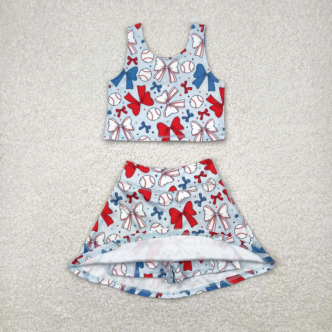 Sibling Baby Girls Football Baseball Cheer Yoga Active Wear Top Shorts Skirts Clothes Sets