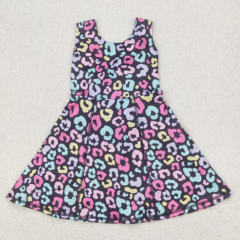 Sibling 9 Colors Baby Girls Red Flowers Active Yoga Athletic Dresses