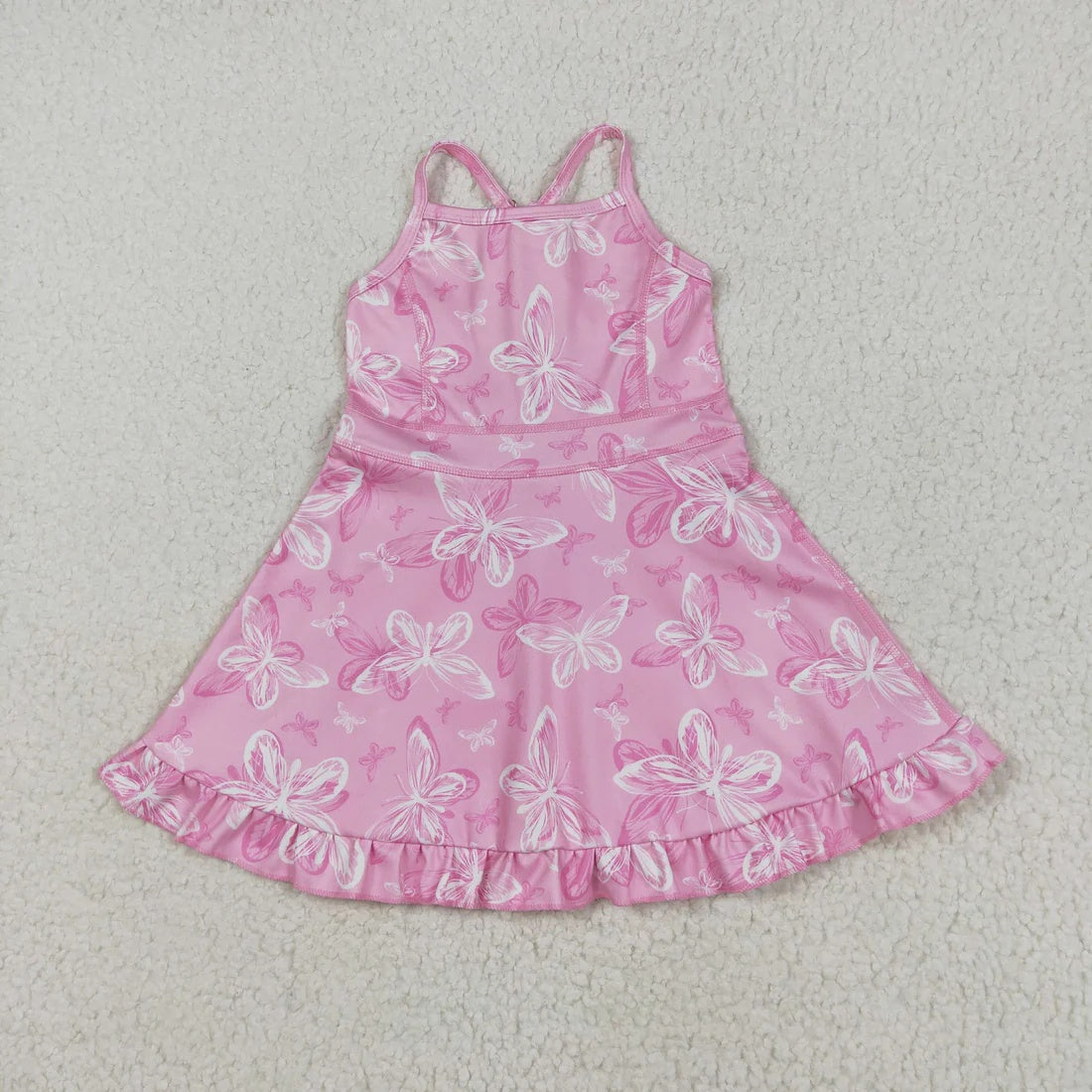 Girls Floral Halter Active Dress with Built-in Shorts - Toddler Summer Sporty Skort