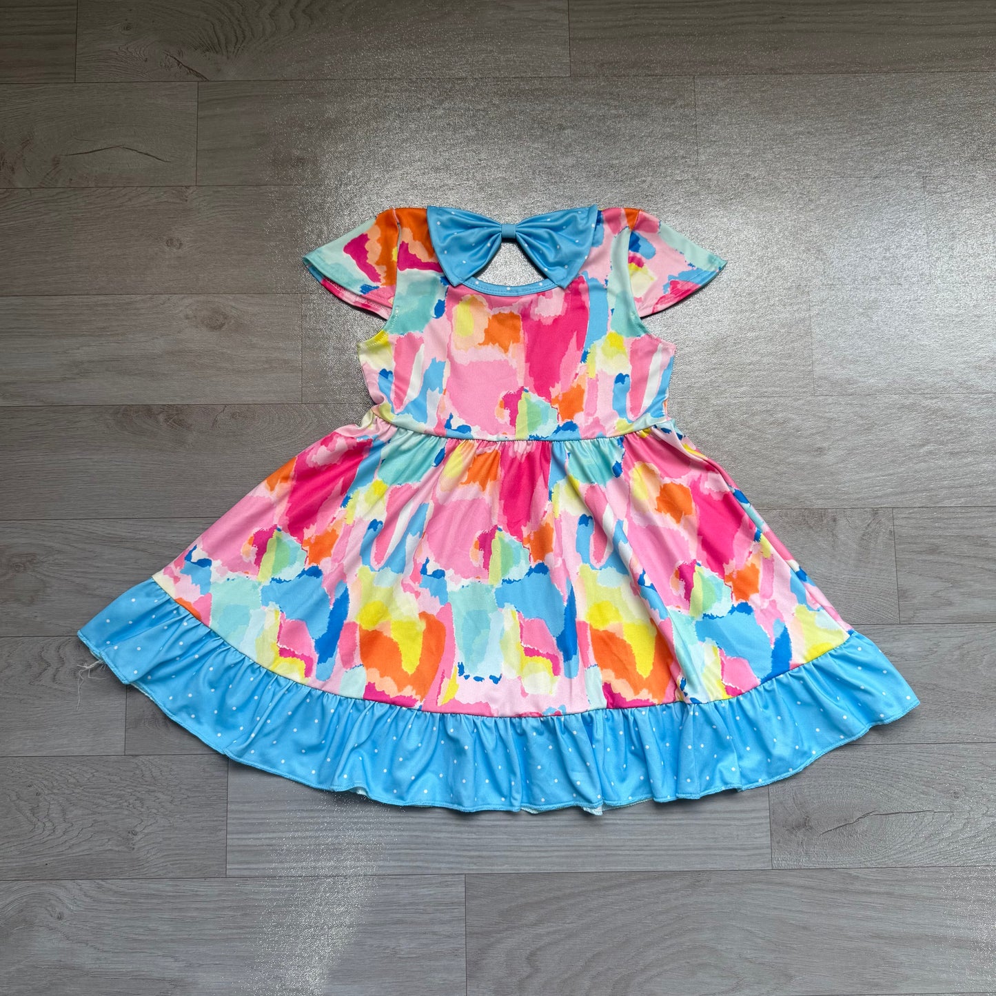 GSD2610 Preorder Baby Girls Tie-Dye Short Sleeve Dress