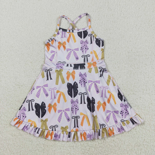 GSD2737  Colorful Bows Baby Girls Active Halloween Strap Yoga Dress