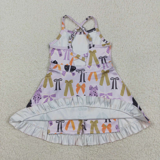 GSD2737  Colorful Bows Baby Girls Active Halloween Strap Yoga Dress