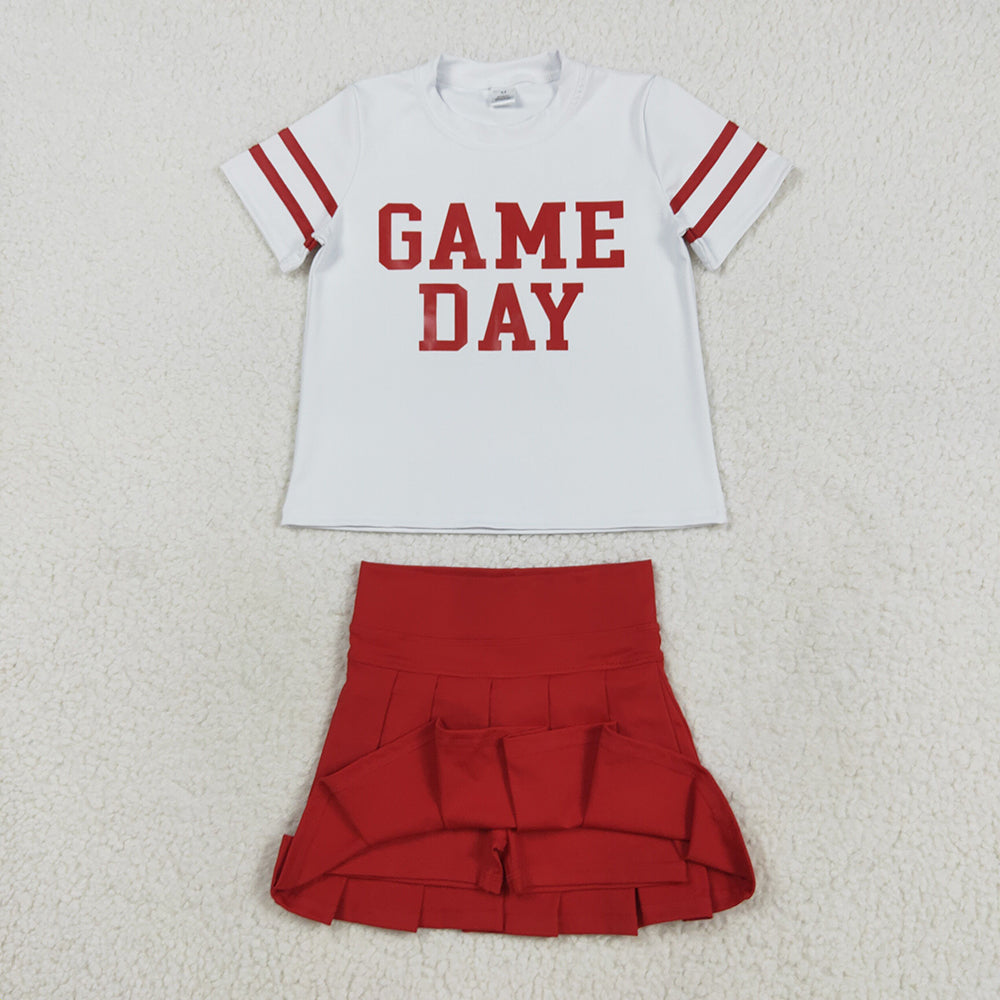 8 Colors Teams Game Day Top Skort Girls Summer Active Clothes Set Sisters Yoga Styles