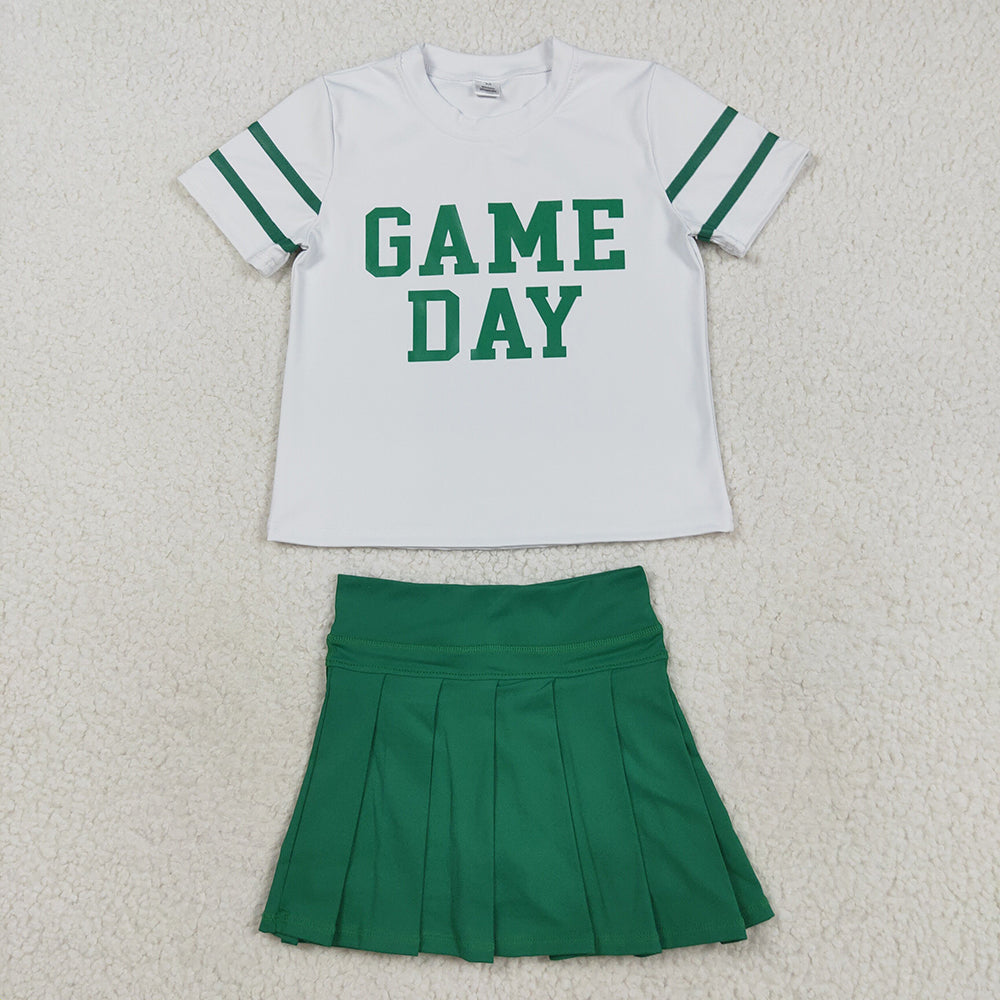 8 Colors Teams Game Day Top Skort Girls Summer Active Clothes Set Sisters Yoga Styles