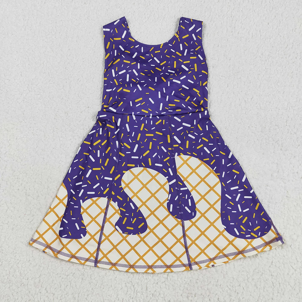 Sibling Baby  Girls LSU Purple Color Active Dress