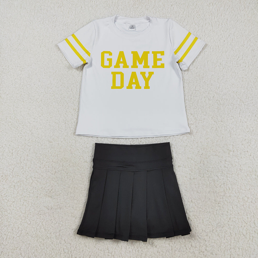 8 Colors Teams Game Day Top Skort Girls Summer Active Clothes Set Sisters Yoga Styles