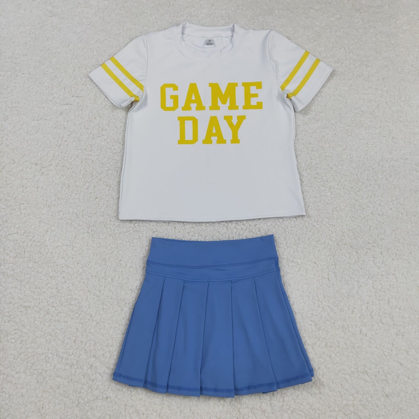 8 Colors Teams Game Day Top Skort Girls Summer Active Clothes Set Sisters Yoga Styles