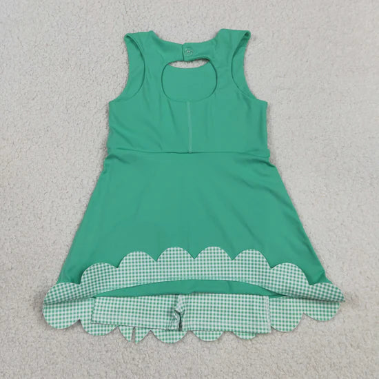 8 Colors Sleeveless Bows Shorts Baby Girls Scallop Knee Length Dresses Sisters Wear