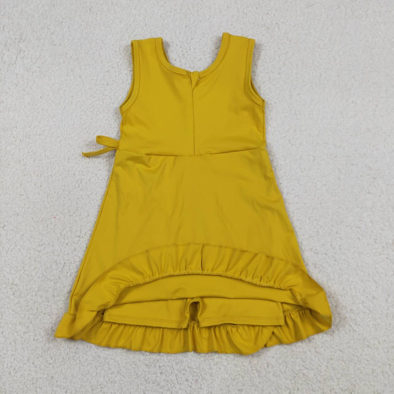 4 Colors Baby Girls Ruffle Yoga Sleeveless Zipper Shorts Dresses Sisters Wear
