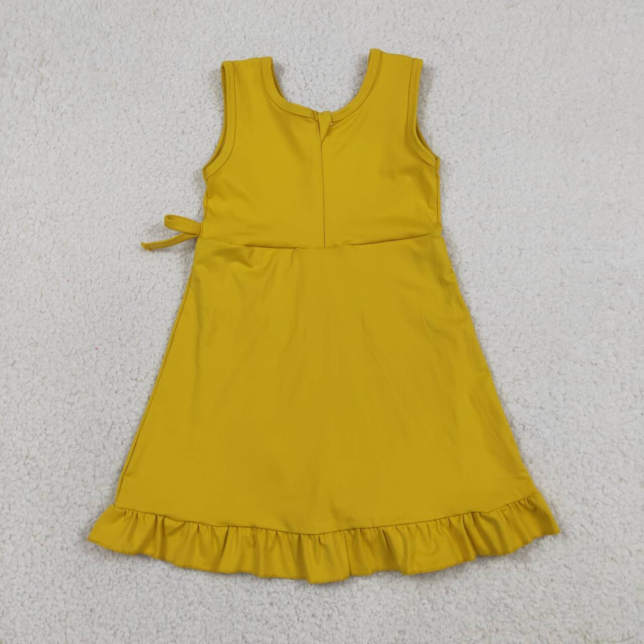 4 Colors Baby Girls Ruffle Yoga Sleeveless Zipper Shorts Dresses Sisters Wear