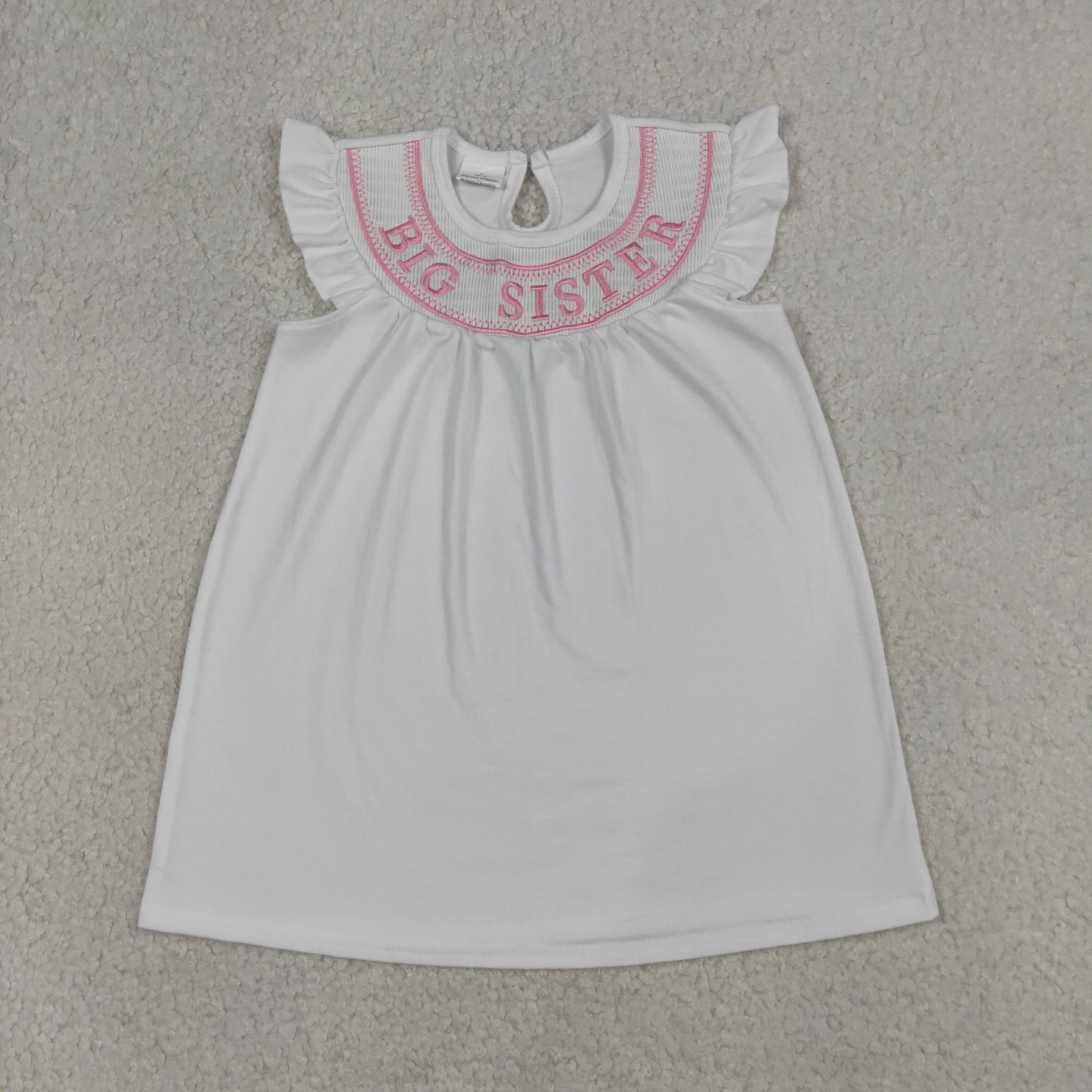 Baby & Sister & Brother Embroidery Romper Dress Sibling Summer Smocked Matching Wear