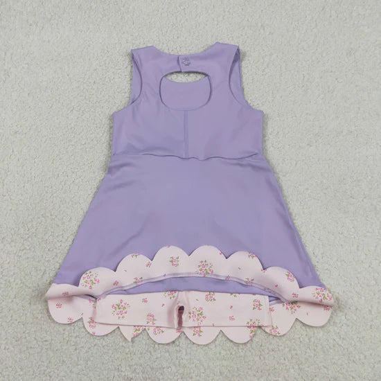8 Colors Sleeveless Bows Shorts Baby Girls Scallop Knee Length Dresses Sisters Wear