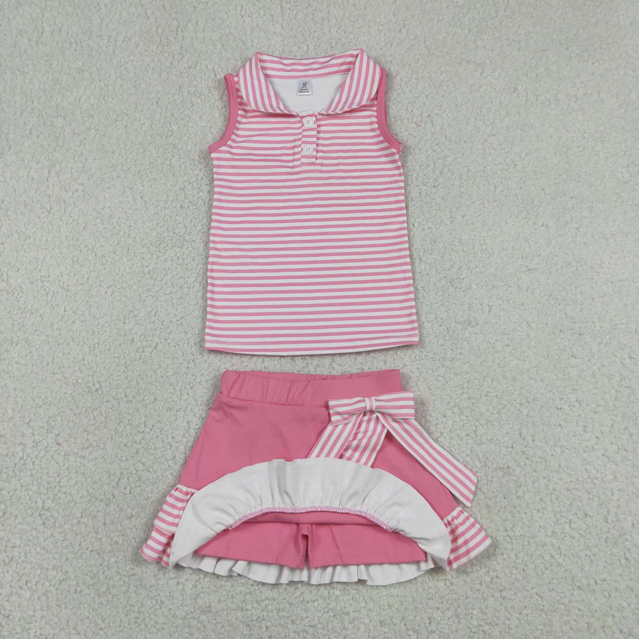 Sibling Baby Girls Striped Tank Top with Skort Active Outfit