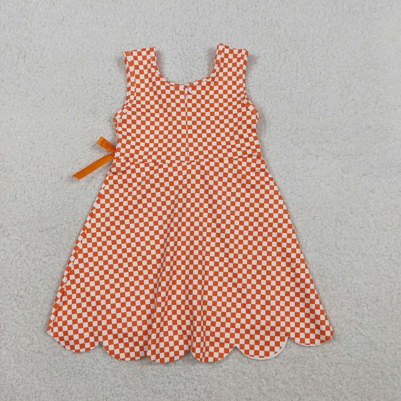 Sibling Baby Girls Blue Orange Gingham Sleeveless Active Dress