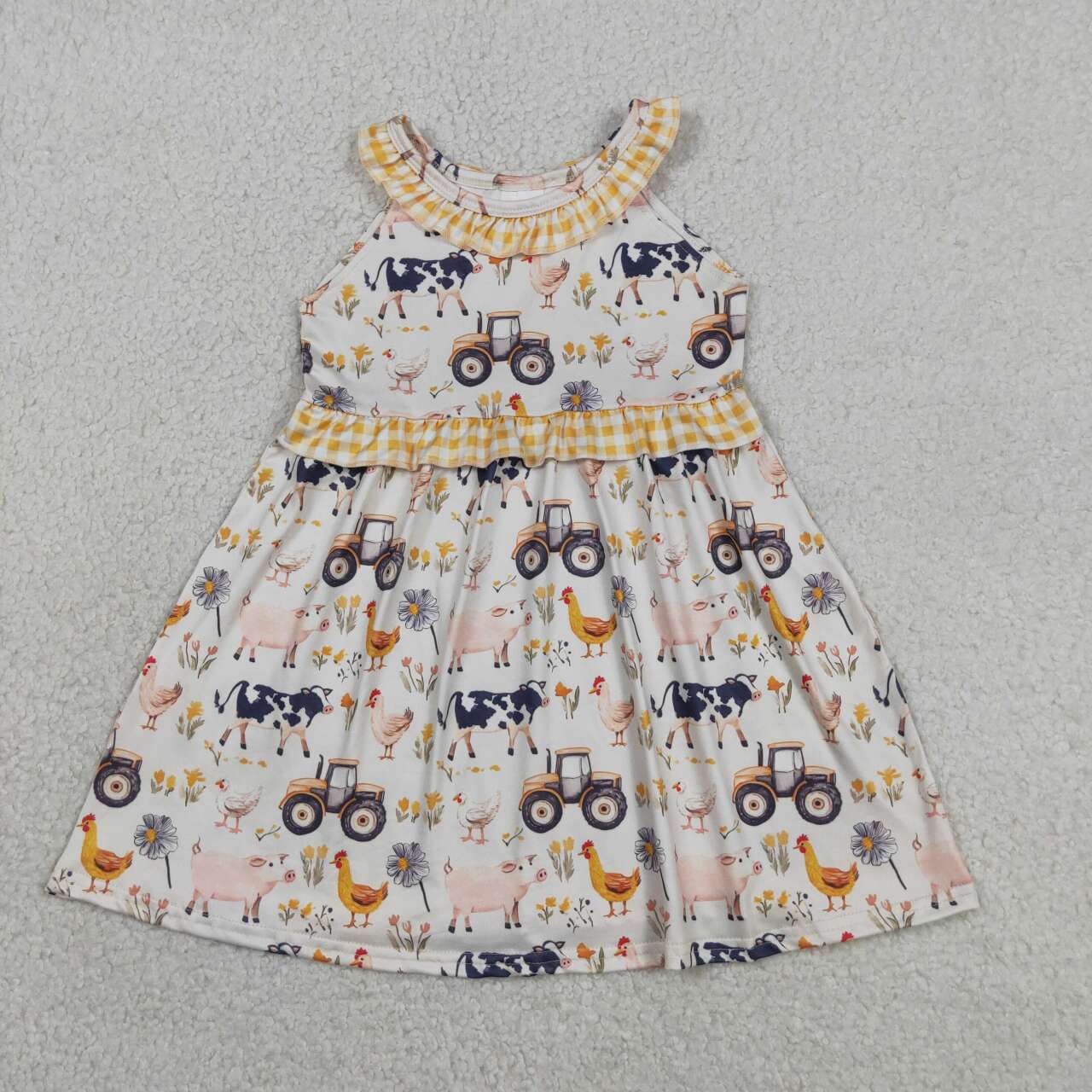 Baby Girls Sibling Summer Farm Animal Print Clothes