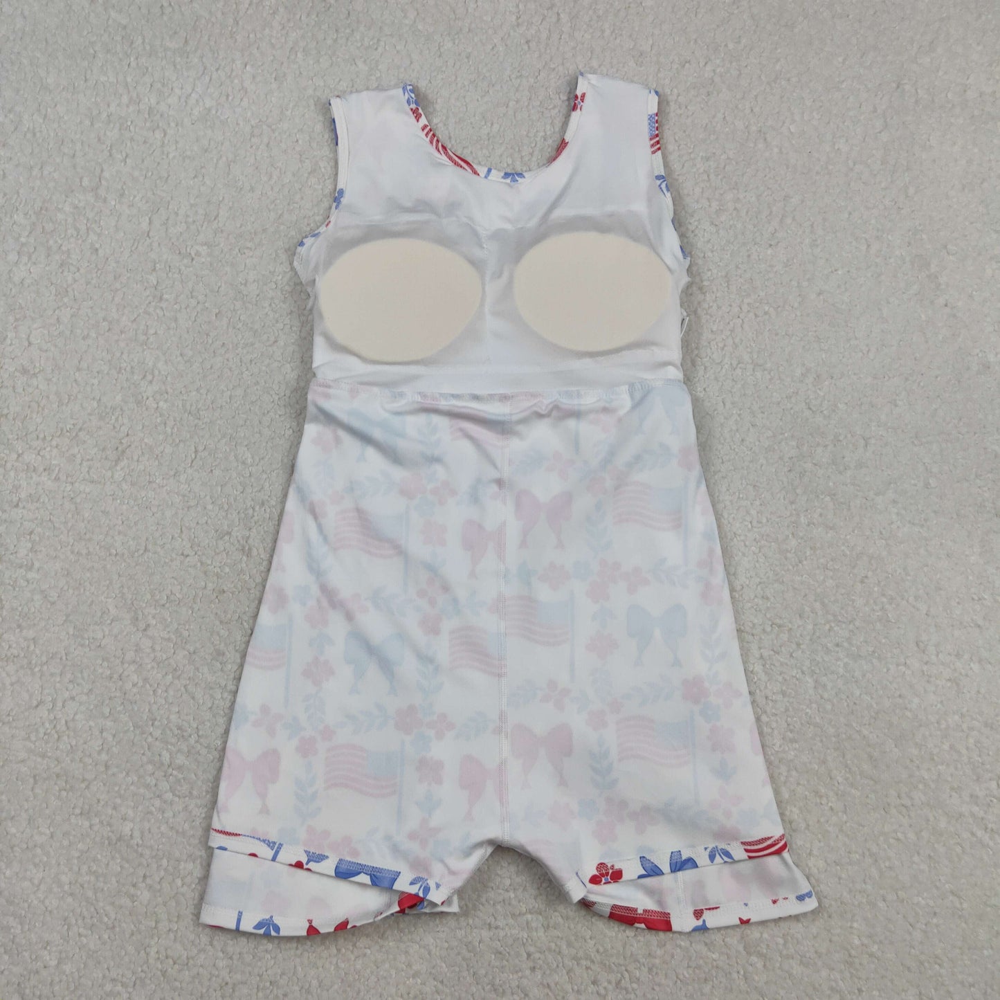 Sibling Baby Girls Flag Flower Bows Checked Pockets Short 4th of July Clothes Set Active Dresses