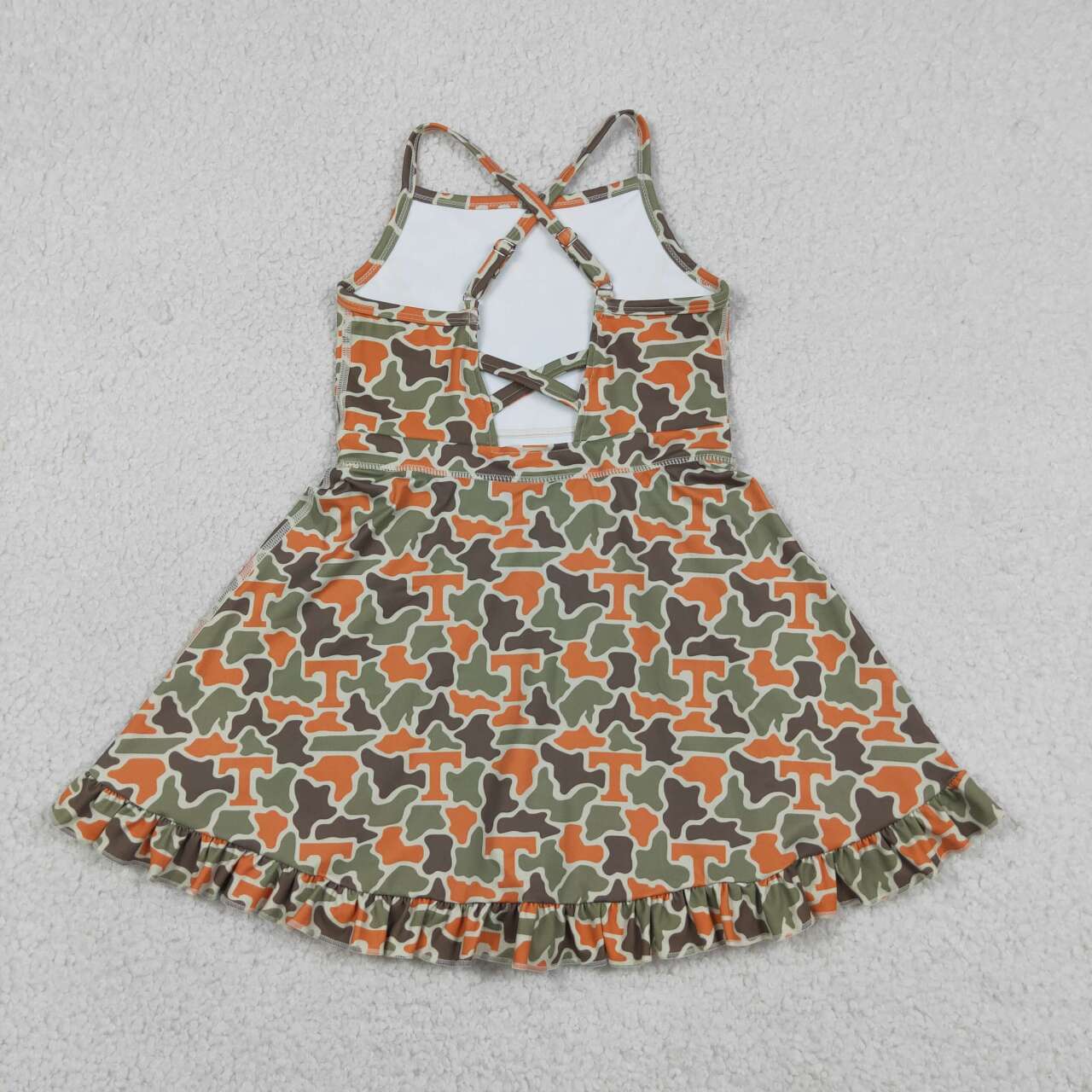 Sibling Baby Girls Camo T  Team Polo Shirt Top Yoga Active Strap Knee Length Dress