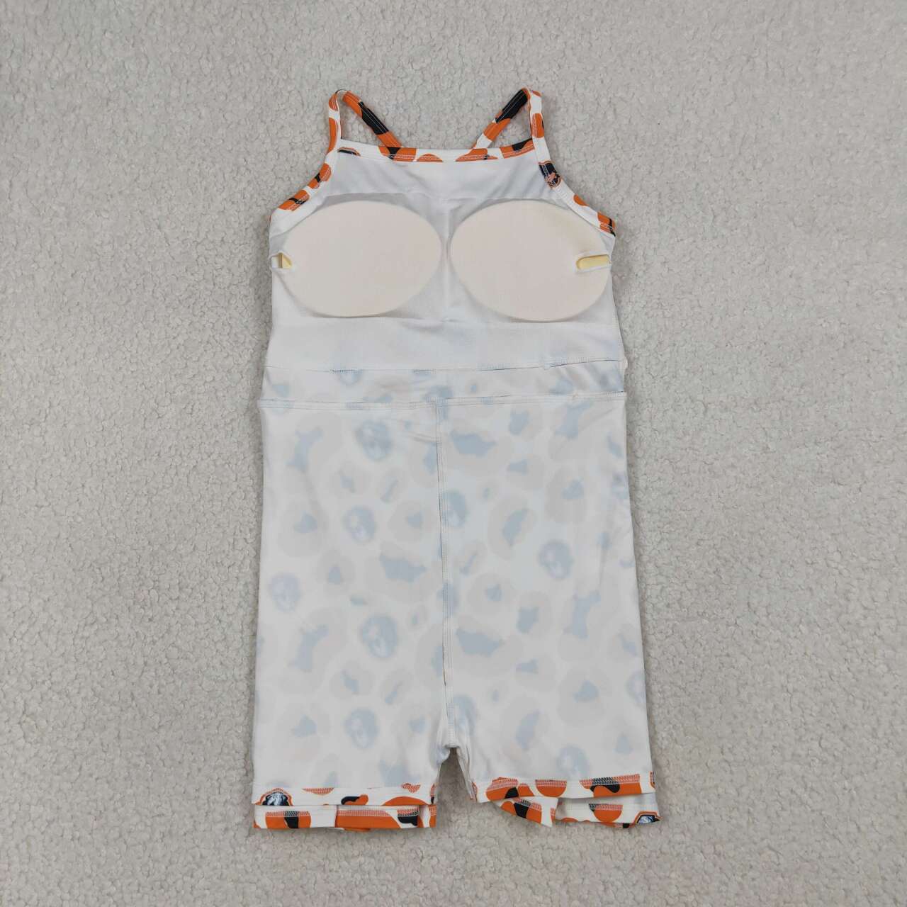 Baby Girls Strap Orange Leopard Dogs Team Yoga Active  Knee Length Dress