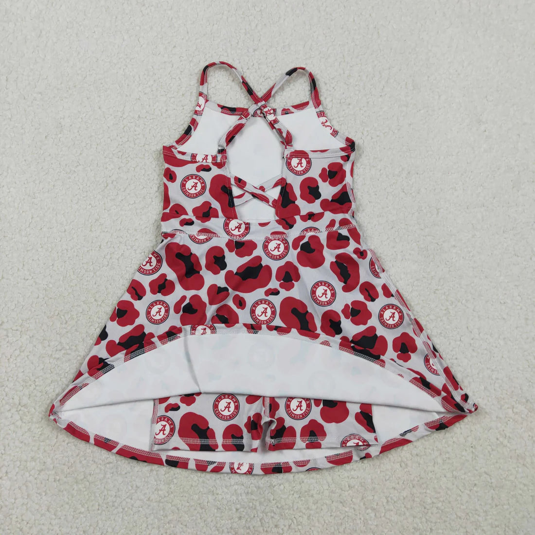 10 Colors Sibling Baby Girls Strap Leopard Team Yoga Active Short Team Knee Length Dresses