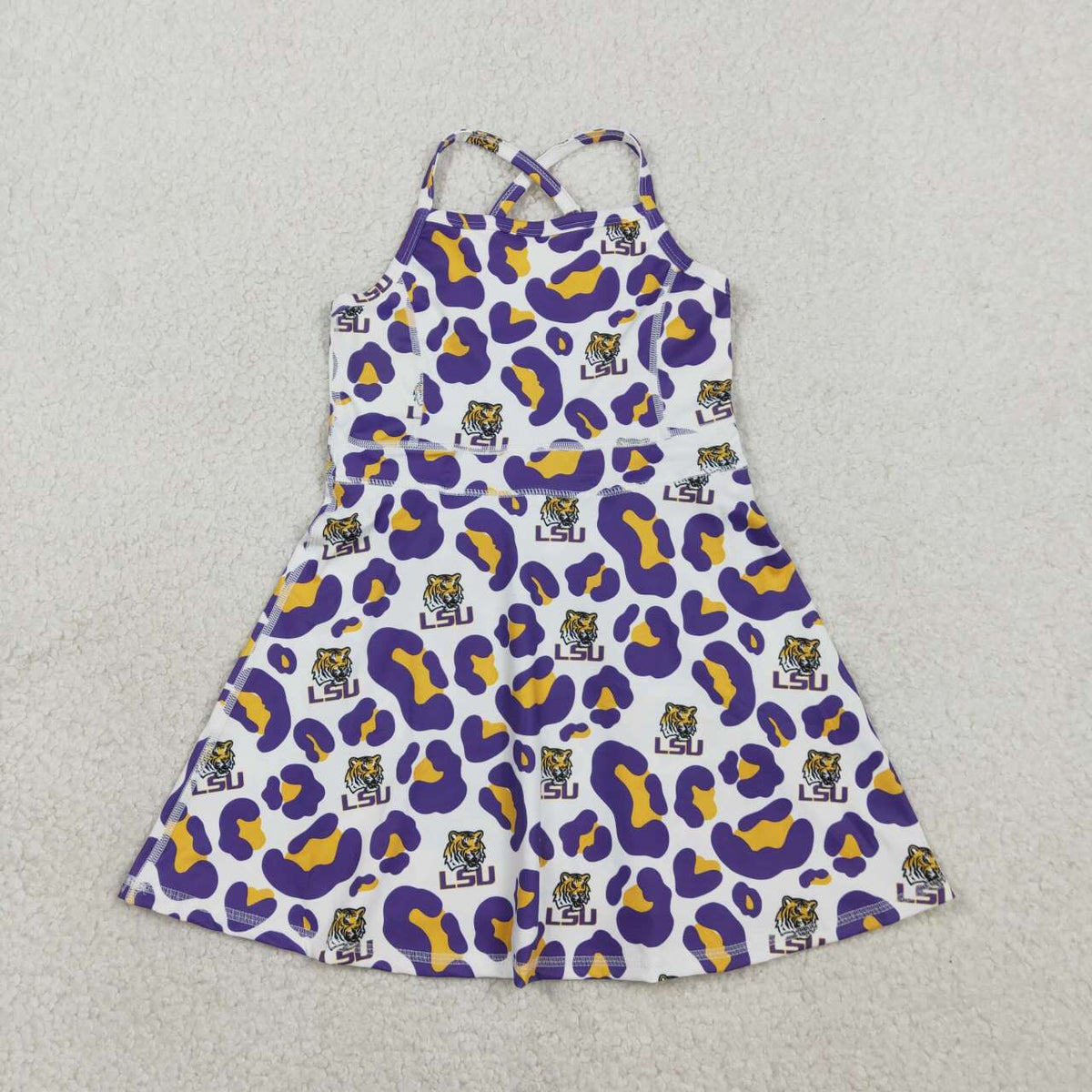 Sibling Baby Girls   LSU Active Dress ,Shorts & Boys Shirt