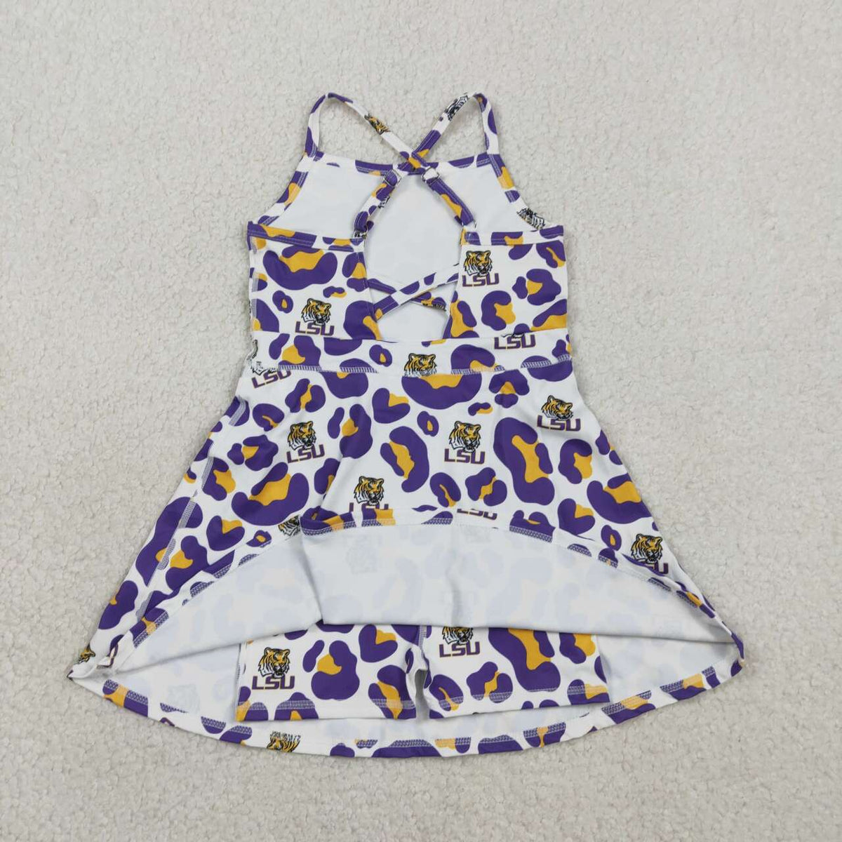 Sibling Baby Girls   LSU Active Dress ,Shorts & Boys Shirt