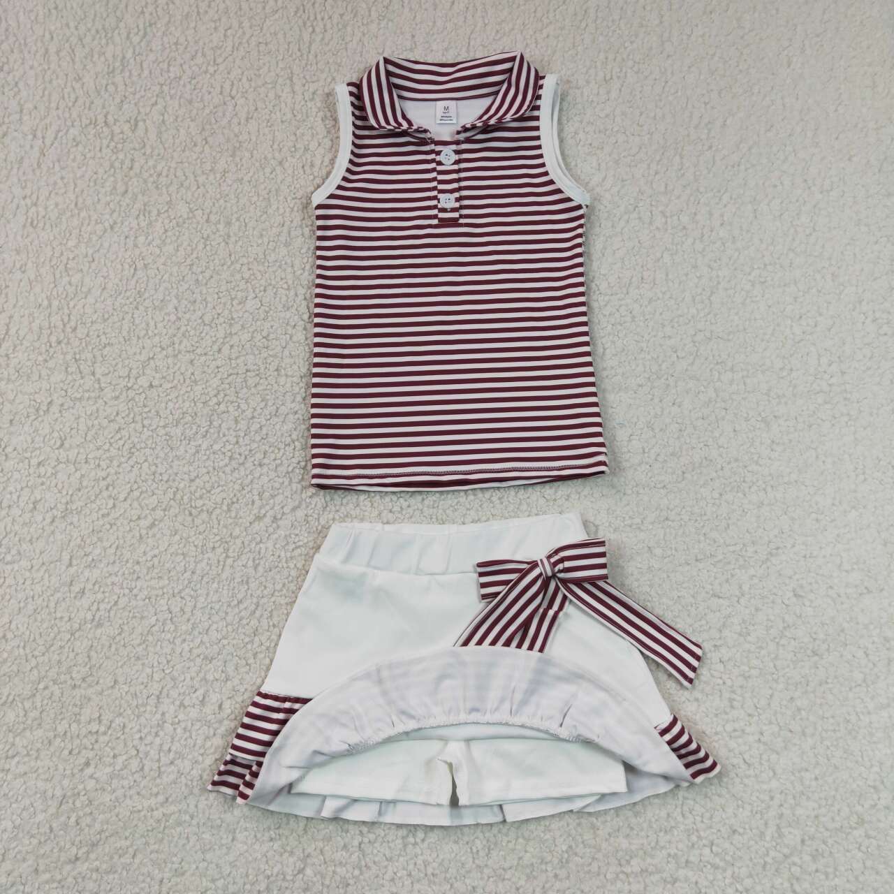 Sibling Baby Girls Striped Tank Top with Skort Active Outfit