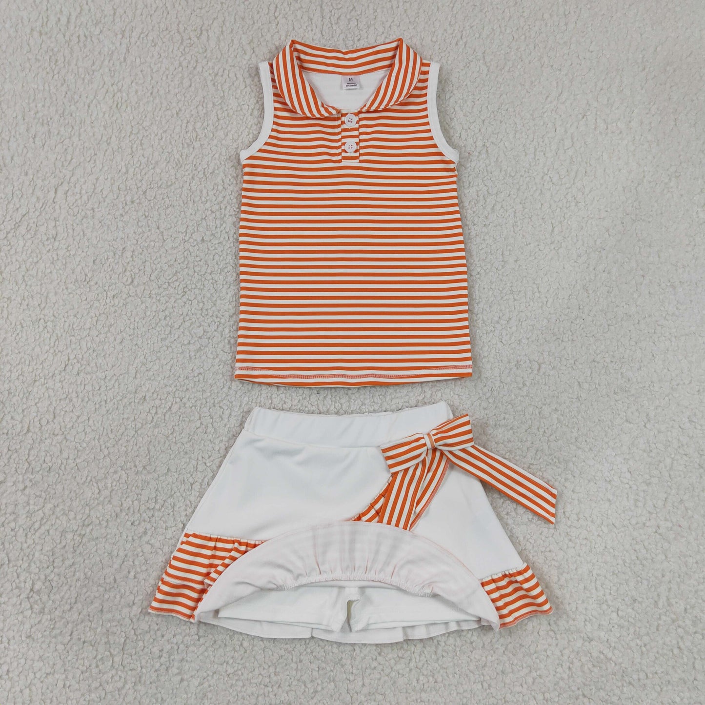 Sibling Baby Girls Striped Tank Top with Skort Active Outfit