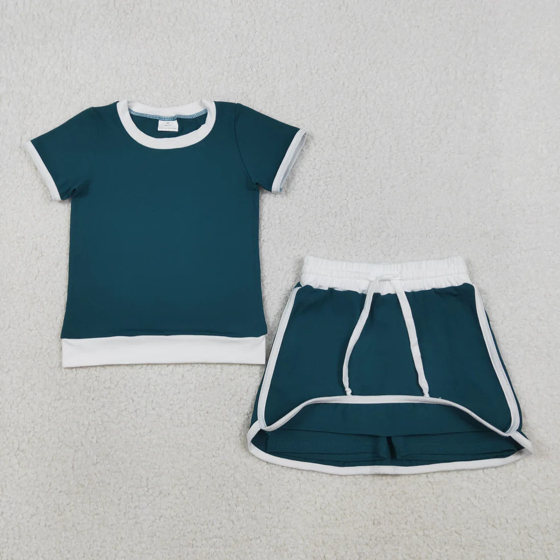Baby Girls Short Sleeve Shirts Top Skirt Short Cotton Clothes Sets