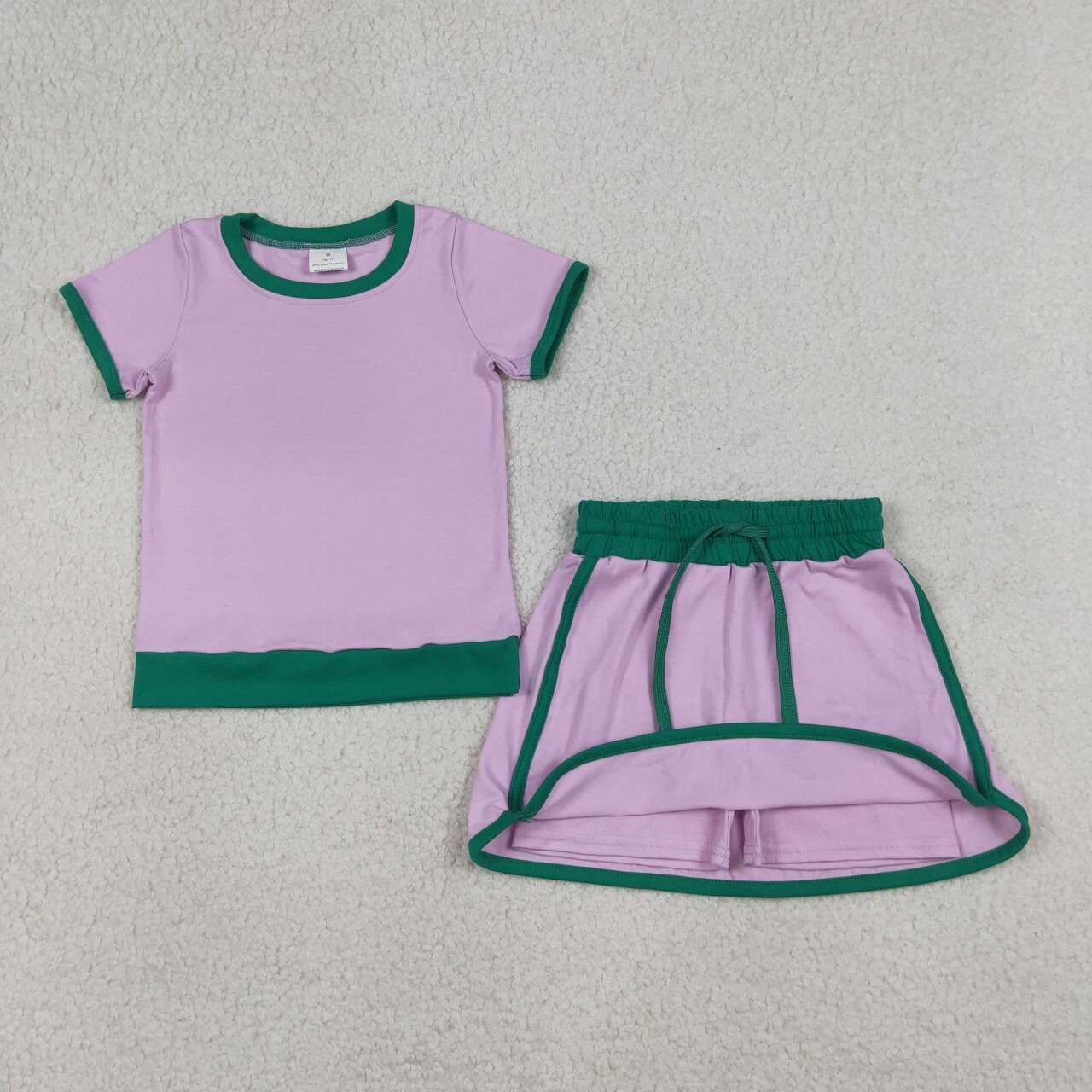Pink Top Skirts Shorts Girls Summer Cotton Clothes Set
