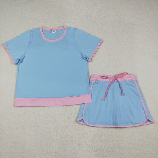 Mother Daughter Matching Tennis Skort Set, Blue Pink Mommy and Me Summer  Outfit