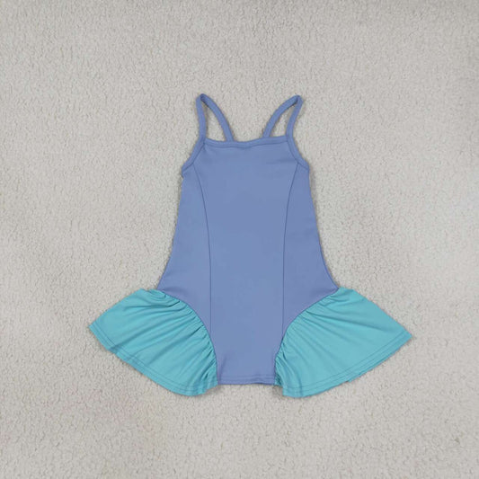 GSD3693 Baby Girls Blue Strap Yoga Dress